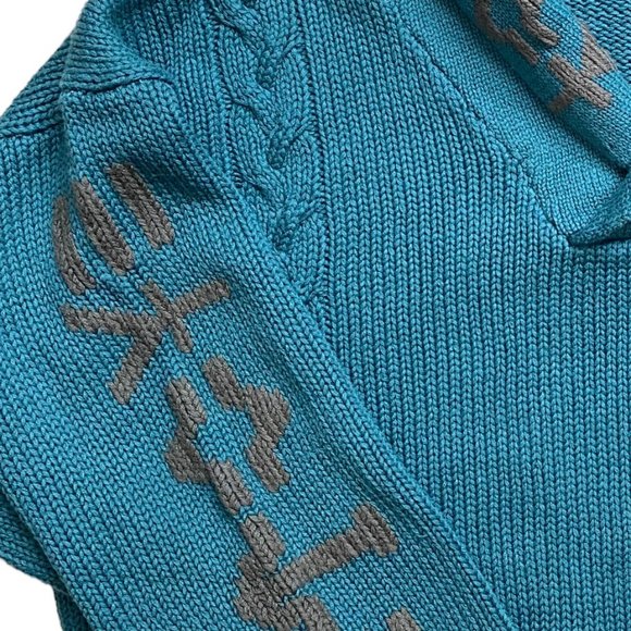 Vintage Eddie Bauer Shawl Neck Grandpa Sweater Old Money Cable Knit Fisherman-XL - Picture 5 of 11